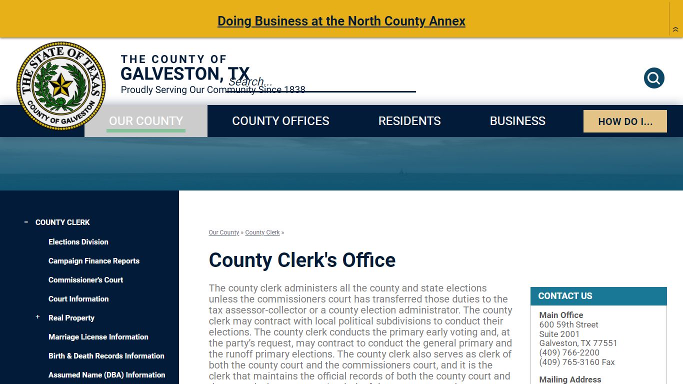 County Clerk's Office | Galveston County, TX